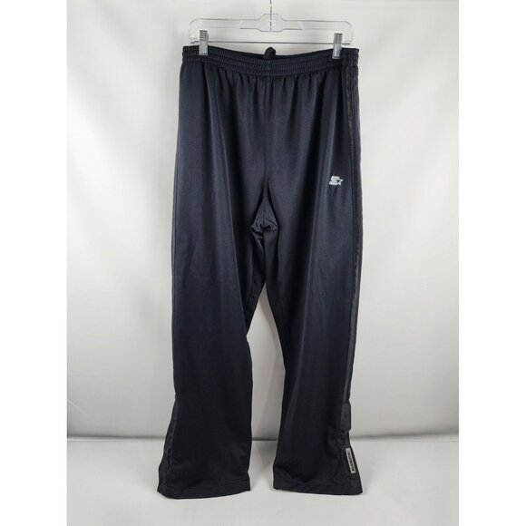 Starter Pants Mens Large Black Vintage Ankle Snap Sweatpants (32x32) - Picture 1 of 10